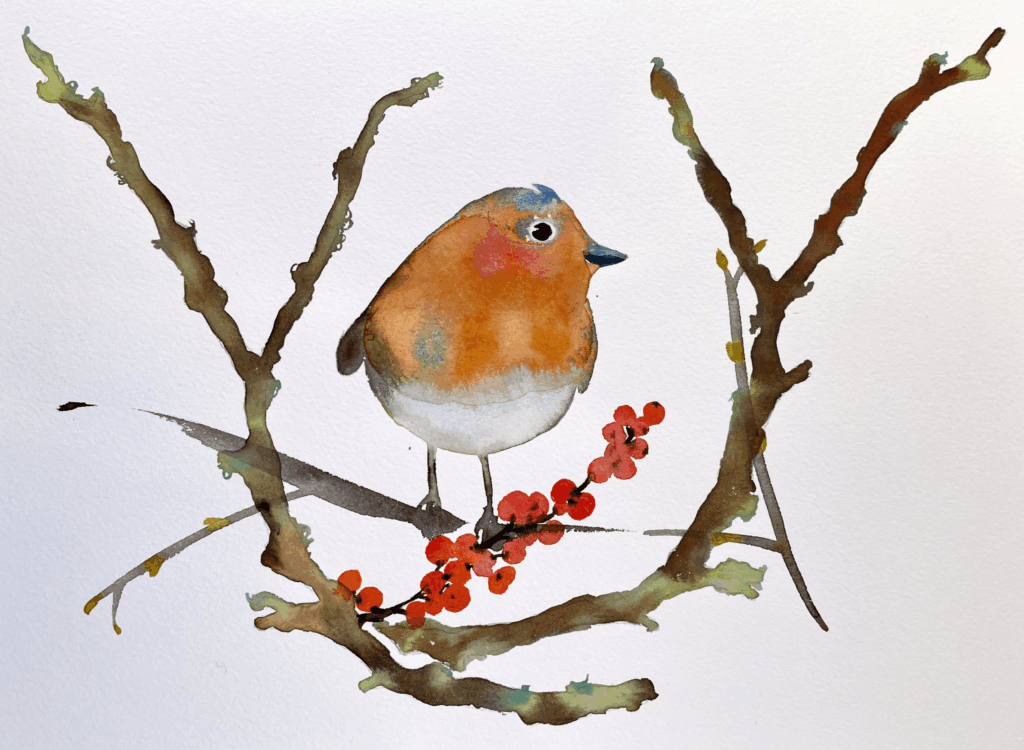 vogel aquarel