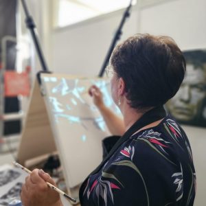 landschap met projector